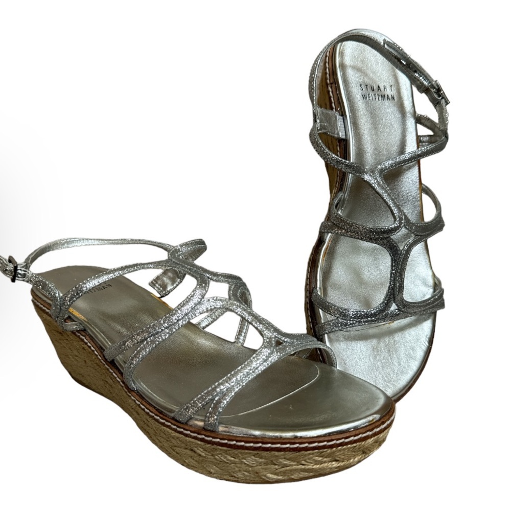 STUART WEITZMAN Glitter Accents Espadrilles women’s size 8.5
